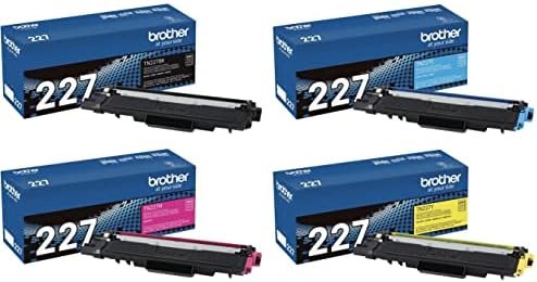 Brother Genuine TN227BK, TN227C, TN227M, TN227Y High Yield 4-Color Toner