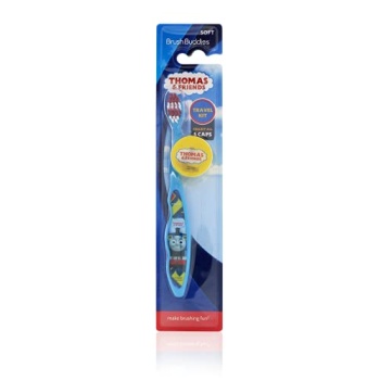 Brush Buddies Thomas & Friends Toothbrush with Cap, Blue (Pack of 1)