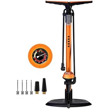 GOBKO Bike Floor Pump with Gauge,Floor Bicycle Pump