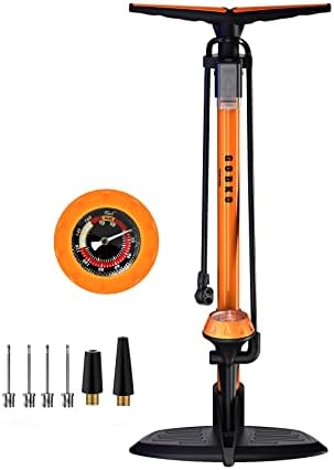 GOBKO Bike Floor Pump with Gauge,Floor Bicycle Pump