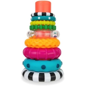 Sassy Stacks of Circles Stacking Ring STEM Learning Toy, Age 6+ Months, Multi