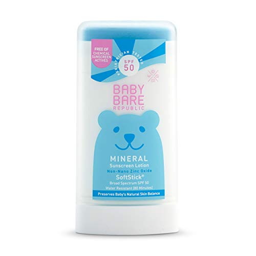 Bare Republic Baby Mineral Sunscreen SPF 50 Sunblock Stick, Preserves Baby's