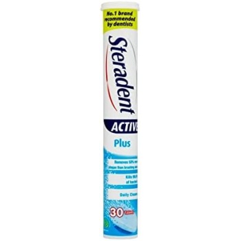 Steradent Active Plus Denture Daily Cleaner, 30 Count (Pack of 1)