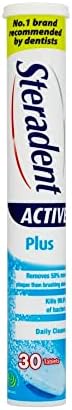 Steradent Active Plus Denture Daily Cleaner, 30 Count (Pack of 1)