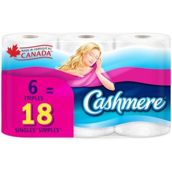 Cashmere Toilet Paper, Hypoallergenic and Septic Safe, 6 Triple Rolls