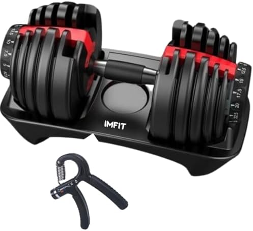 IMFit 5lb-52.5lb Adjustable Dumbbell with Free Hand Grip- Weight adjusts