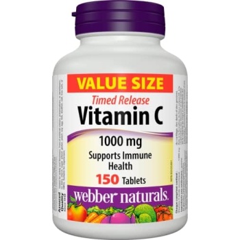 Webber Naturals Vitamin C Timed Release 1000 mg, 150 Tablets, For Bones, Teeth