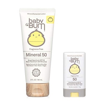 Sun Bum Baby Bum Spf 50 Sunscreen Face Stick and Lotion Mineral Uva/uvb