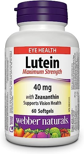 Webber Naturals Lutein 40 mg with Zeaxanthin, Maximum Strength, 60 Softgels