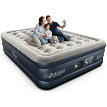 iDOO Luxury Air Mattress Queen with Built in Pump, Double Inflatable Mattress