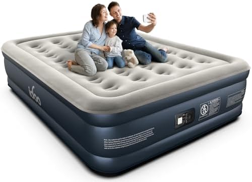 iDOO Luxury Air Mattress Queen with Built in Pump, Double Inflatable Mattress