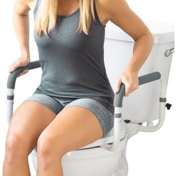 Vive Toilet Safety Rail - Adjustable Grab Bar - Compact Support Frame