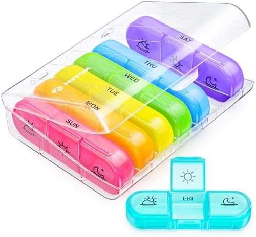AUVON Weekly Pill Organizer 3 Times a Day, Large 7 Day Pill Box 3 Times a Day