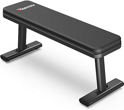 PASYOU Flat Weight Bench,Flat Workout Bench Press with Max Load 1450LBS/660KG