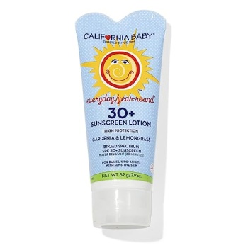 California Baby SPF30+ Sunscreen Lotion, Everyday/Year Round, Water Resistant