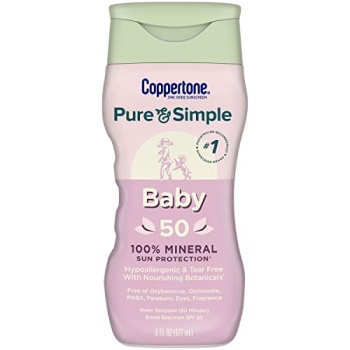 Coppertone Pure and Simple Sunscreen SPF 50 Lotion with Zinc Oxide Mineral