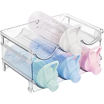 Vtopmart Plastic Water Bottle Organizer, 2 Pack Stackable Bottle Holder Storage