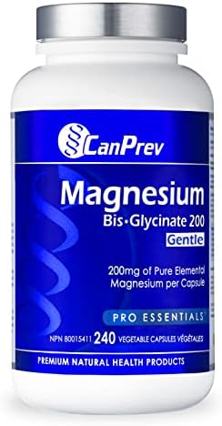 CanPrev - Pure Magnesium Bis-Glycinate 200mg (Gentle) | 240 v-caps | Elemental