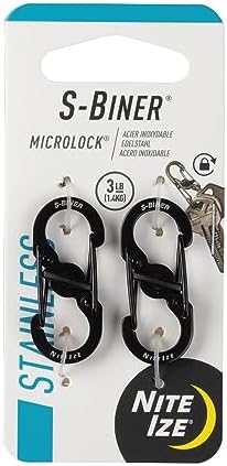 Nite Ize LSBM-01-2R3 S-Biner Micro Lock, Black, 2-Pack
