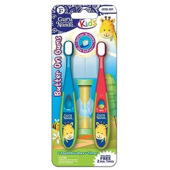 GuruNanda Butter on Gums Toddler Toothbrush (2 Pack) - Multi-Color Kids