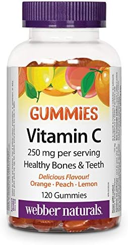 Webber Naturals Vitamin C Gummy 125 mg, 120 Gummies, For Bones, Teeth