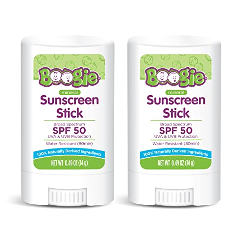 Baby Sunscreen Stick by Boogie Block, Mineral Sunscreen SPF 50, Travel Size