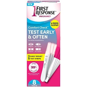 FIRST RESPONSE Comfort Check Pregnancy Test, 8 Count, Pink & White