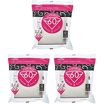 Lot of 3x100 Filters for Coffee Machines American White Book - Hario V60 02