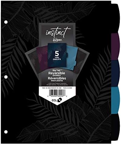 Avery Big Tab Reversible Paper Dividers, 5 Tabs, Instinct