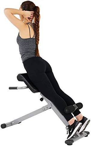 Sunny Health & Fitness Hyperextension Roman Chair Ab Workouts Sit Up Gym Bench