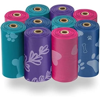Best Pet Supplies Dog Poop Bags for Waste (150 Bags) Refuse Cleanup, Doggy Roll