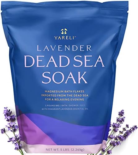 Yareli Dead Sea Bath & Foot Soak, Lavender Magnesium Bath Salt Flakes, Stronger