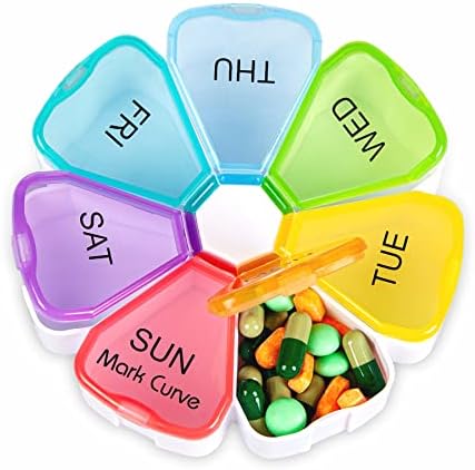 Portable Weekly Pill Box | Easy to Open 7 Day Premium Quality Tablet Box