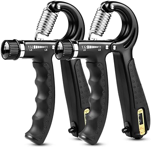 EPKAOZEY Hand Grip Strengthener, 2 Pack Grip Strength Trainer with Adjustable