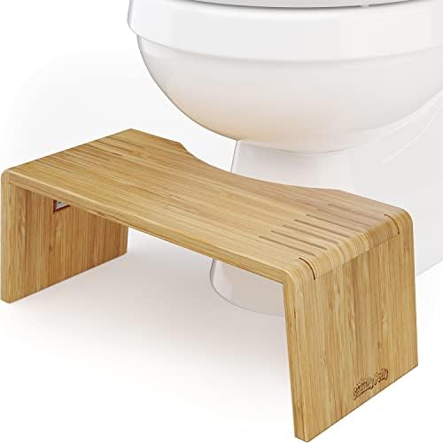 Squatty Potty Oslo Folding Bamboo Toilet Stool – 7 Inches, Collapsible Bathroom