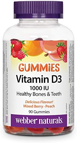 Webber Naturals Vitamin D3 1000 IU, 90 Gummies, For Healthy Bones, Teeth