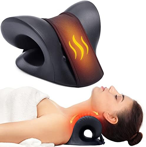 Cozyhealth Neck Stretcher for Neck Pain Relief, Heated Cervical Traction Device
