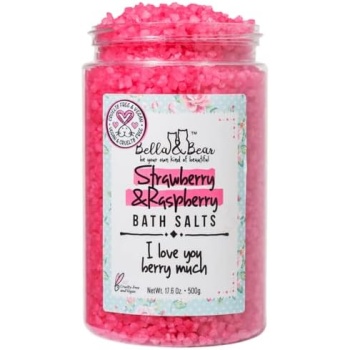 Bella & Bear Strawberry & Raspberry Bath Salts, Foot Soak, Detox, Fruity