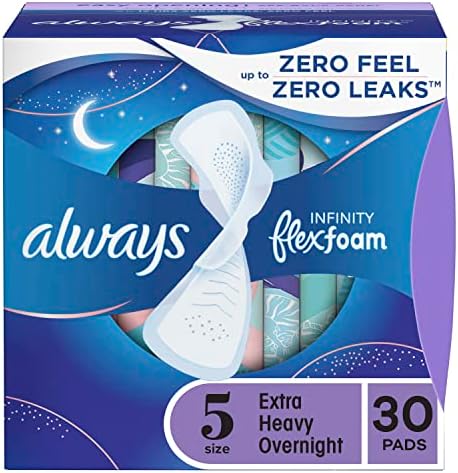 Always Infinity Feminine Pads for Women, Size 5 Extra Heavy Overnight