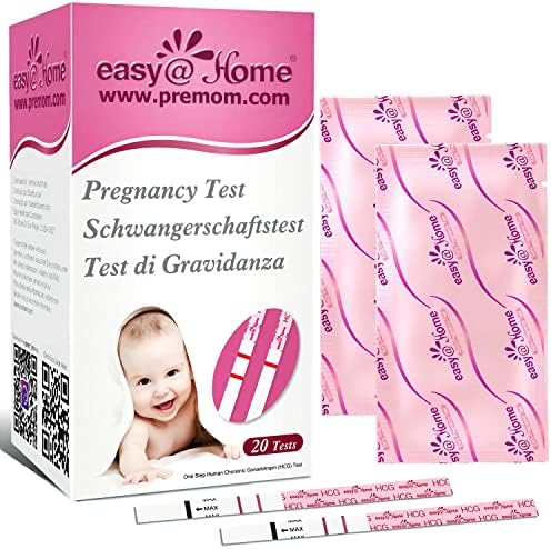 Easy@Home 20 x Pregnancy Test Strips for Early Detection 10 MIU/ml