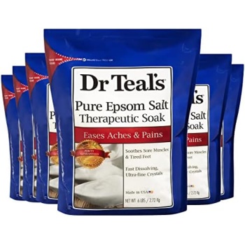 Dr Teal's Unscented Epsom Salt Bulk Magnesium Sulfate USP, 6 lbs (Pack of 6)