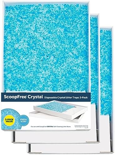 PetSafe ScoopFree Crystal Litter Tray Refills, Premium Blue Crystals, 3-Pack