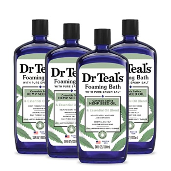 Dr Teal's Foaming Bath with Pure Epsom Salt, Cannabis Sativa Hemp Seed Oil