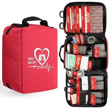 Pasenhome Comprehensive First Aid Kit - Trauma Kit with Labelled Compartments