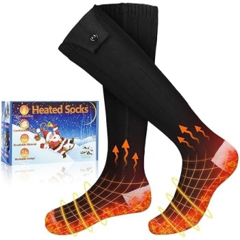 Heated Socks, Heated Socks for Women Men, 5000mAh Rechargeable Electric Heated