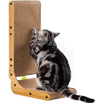 Poils bebe L Shape Cat Scratcher, 26.8 Inch Cat Scratchers for Indoor Cats