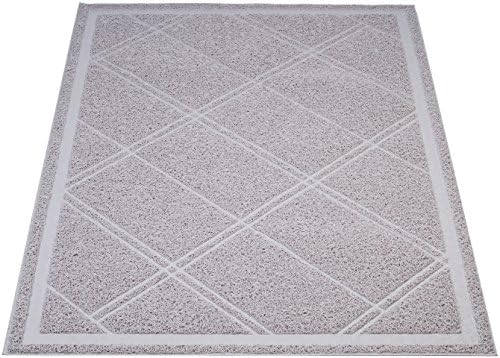 Amazon Basics Less-Mess Cat Litter Box Mat, Unscented, 24" x 35", Grey