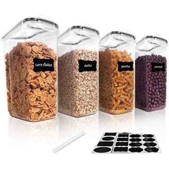 Vtopmart Cereal Storage Container Set, BPA Free Plastic Airtight Food Storage
