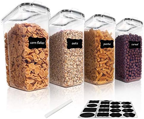 Vtopmart Cereal Storage Container Set, BPA Free Plastic Airtight Food Storage