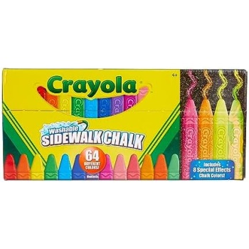 Crayola Ultimate Washable Chalk Collection (64ct), Bulk Sidewalk Chalk